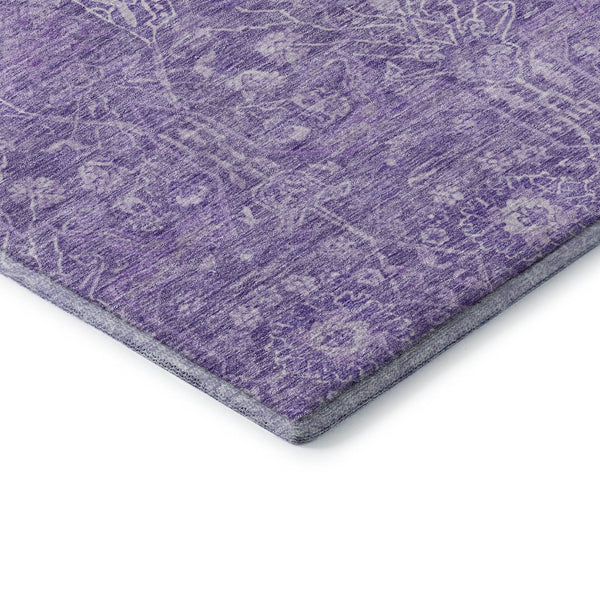 HomeRoots 10' X 14' Floral Washable Area Rug in Plum & Beige - Durable, Stain Resistant, UV Protected Design 686030