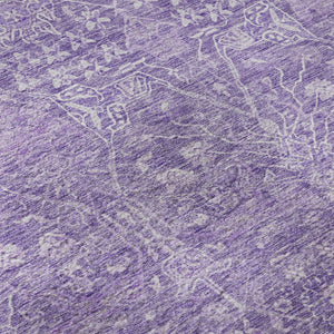 HomeRoots 10' X 14' Floral Washable Area Rug in Plum & Beige - Durable, Stain Resistant, UV Protected Design 686030