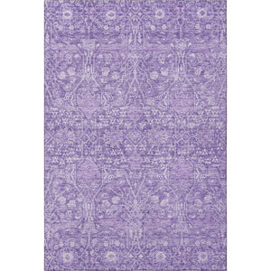 HomeRoots 10' X 14' Floral Washable Area Rug in Plum & Beige - Durable, Stain Resistant, UV Protected Design 686030