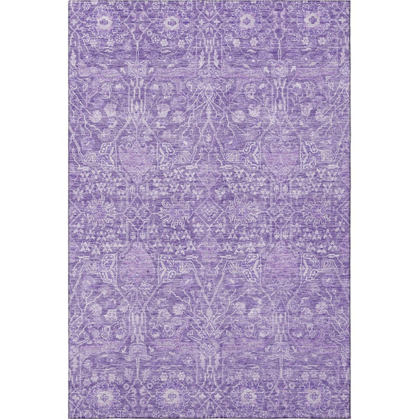 HomeRoots 10' X 14' Floral Washable Area Rug in Plum & Beige - Durable, Stain Resistant, UV Protected Design 686030