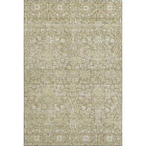 HomeRoots 5' X 8' Taupe & Beige Floral Area Rug - Washable, Durable, UV Protected for Stylish Home Décor 686032