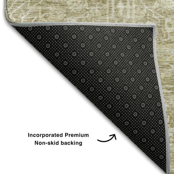HomeRoots 5' X 8' Taupe & Beige Floral Area Rug - Washable, Durable, UV Protected for Stylish Home Décor 686032