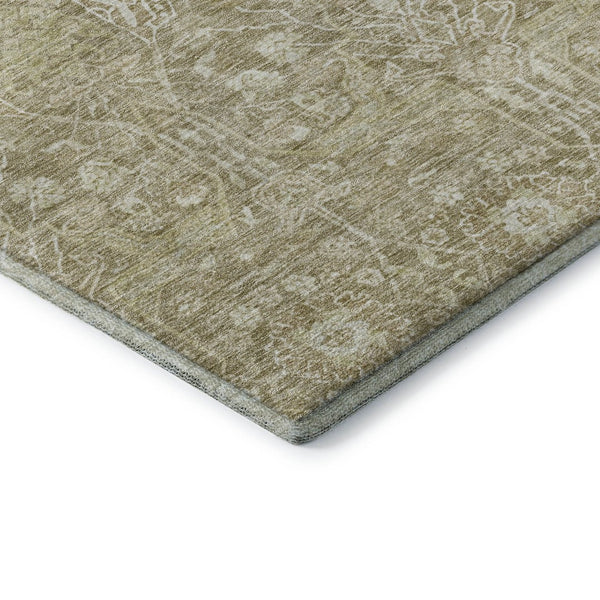 HomeRoots 5' X 8' Taupe & Beige Floral Area Rug - Washable, Durable, UV Protected for Stylish Home Décor 686032