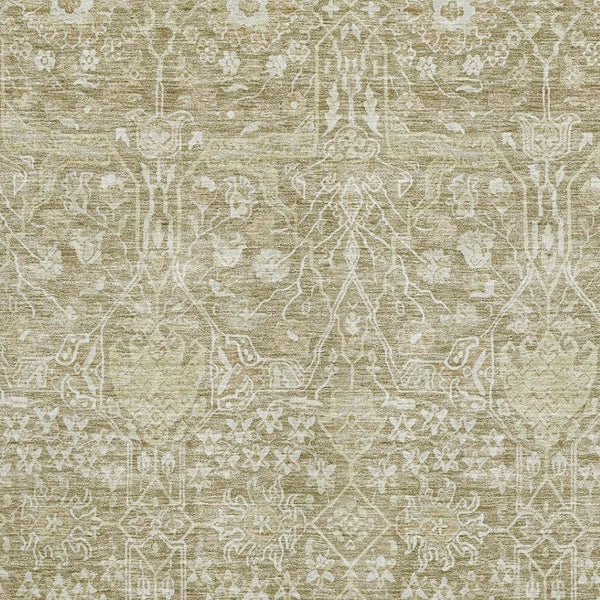 HomeRoots 5' X 8' Taupe & Beige Floral Area Rug - Washable, Durable, UV Protected for Stylish Home Décor 686032