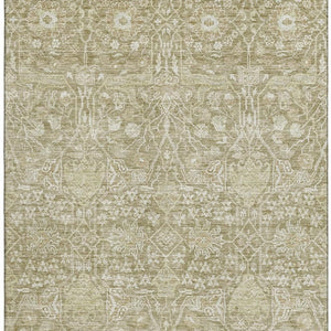 HomeRoots 5' X 8' Taupe & Beige Floral Area Rug - Washable, Durable, UV Protected for Stylish Home Décor 686032