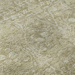HomeRoots 10' X 14' Taupe & Beige Floral Area Rug - Washable, Stain-Resistant, UV Protected for Busy Homes 686036