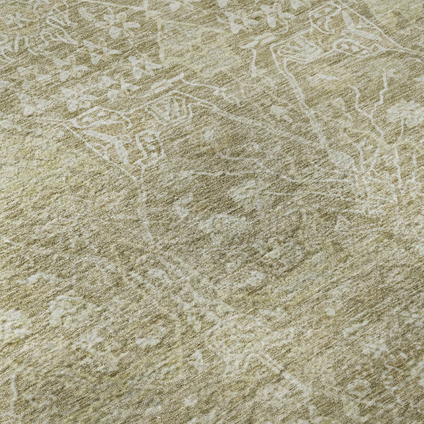 HomeRoots 10' X 14' Taupe & Beige Floral Area Rug - Washable, Stain-Resistant, UV Protected for Busy Homes 686036