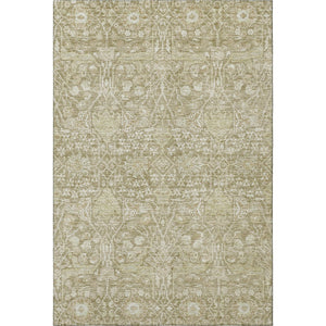 HomeRoots 10' X 14' Taupe & Beige Floral Area Rug - Washable, Stain-Resistant, UV Protected for Busy Homes 686036