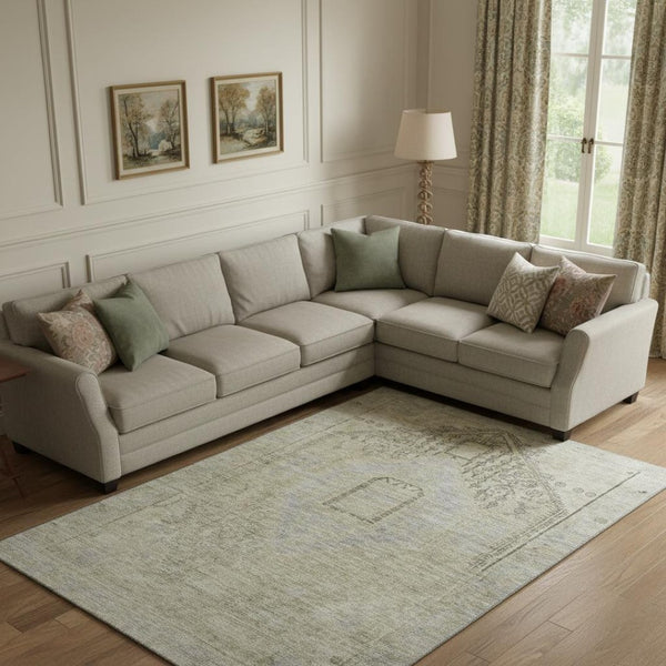 HomeRoots 9' Stylish Taupe Beige & Gray Tribal Area Rug - Washable, Stain-Resistant, UV Protected for Homes 686047