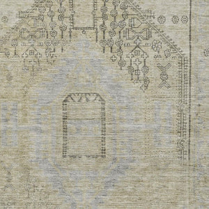 HomeRoots 9' Stylish Taupe Beige & Gray Tribal Area Rug - Washable, Stain-Resistant, UV Protected for Homes 686047