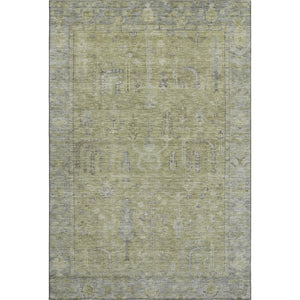 HomeRoots 5' X 8' Artichoke Green and Gray Oriental Area Rug - Durable, Washable, UV-Protected for Busy Homes 686050