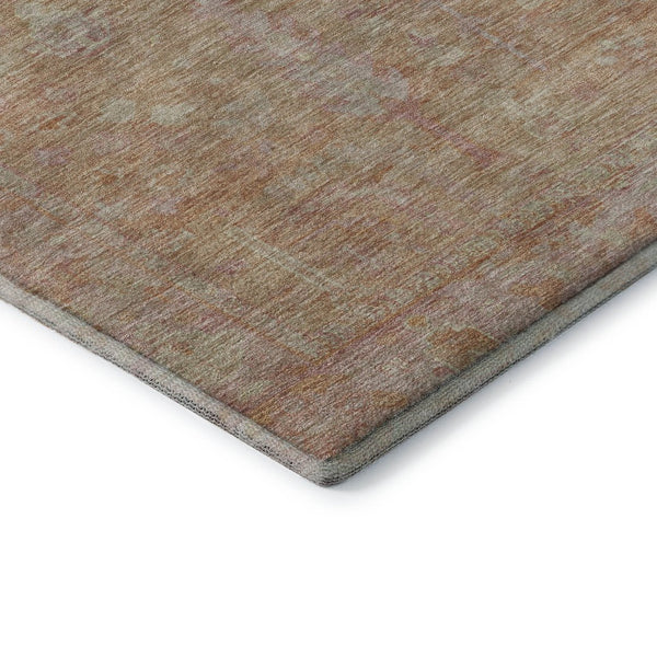 HomeRoots 10' X 14' Coral and Beige Oriental Washable Area Rug - Stylish, Durable, UV-Protected for Homes 686060
