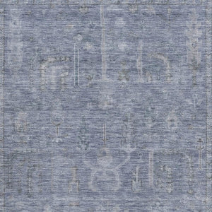 HomeRoots 5' X 8' Denim Blue and Gray Oriental Rug - Stain Resistant, UV Protected, Durable & Stylish Design 686062