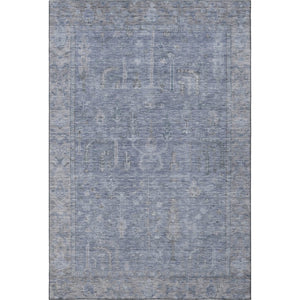 HomeRoots 8' X 10' Denim Blue & Gray Oriental Area Rug - Stain-Resistant, UV-Protected, Easy Care for Homes 686064