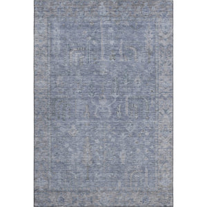 HomeRoots 10' X 14' Denim Blue and Gray Oriental Area Rug - Washable, UV-Protected, Pet-Friendly Elegance! 686066