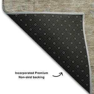 HomeRoots 8' X 10' Tan Beige and Gray Oriental Washable Area Rug with UV Protection for High-Traffic Spaces 686070