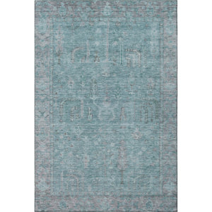 HomeRoots 9' X 12' Teal and Gray Oriental Area Rug - Stylish, Durable, Washable with UV Protection for Homes 686077