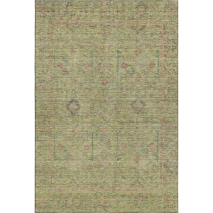 HomeRoots 10' X 14' Artichoke Green Floral Area Rug – Stylish Washable Design with UV Protection for Durability 686084