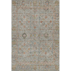 HomeRoots 10' X 14' Floral Washable Area Rug in Taupe, Teal & Coral - Durable, Stain-Resistant with UV Protection 686090