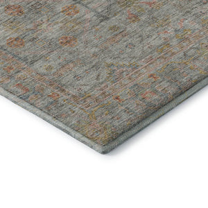 HomeRoots 10' X 14' Floral Washable Area Rug in Taupe, Teal & Coral - Durable, Stain-Resistant with UV Protection 686090