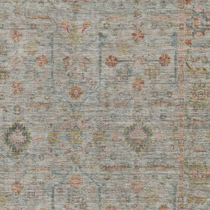 HomeRoots 10' X 14' Floral Washable Area Rug in Taupe, Teal & Coral - Durable, Stain-Resistant with UV Protection 686090