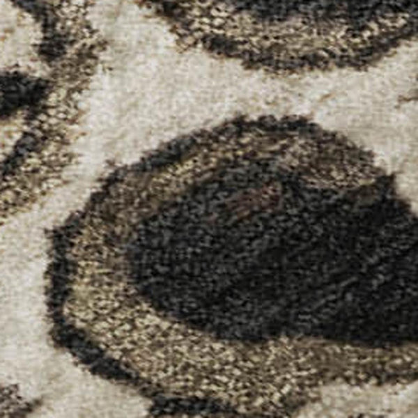 HomeRoots 5' X 8' Floral Area Rug in Black, Ivory & Beige - Washable, UV Protected, Stain Resistant Design! 686092