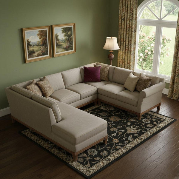 HomeRoots 9' X 12' Elegant Black Ivory Beige Floral Area Rug – Stylish, Washable, UV Protected & Durable Design 686095