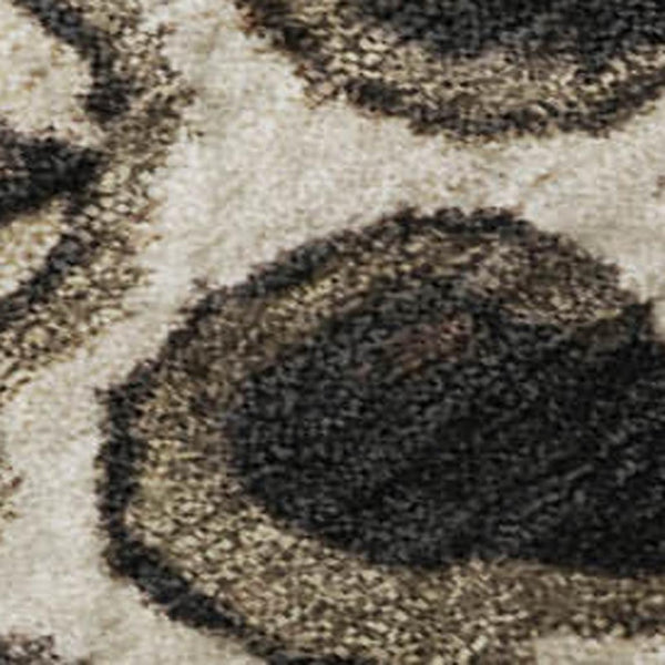 HomeRoots 9' X 12' Elegant Black Ivory Beige Floral Area Rug – Stylish, Washable, UV Protected & Durable Design 686095