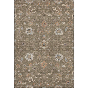 HomeRoots 8' X 10' Floral Area Rug - Brown, Beige & Copper - Stain-Resistant, UV-Protected, Durable Design 686100