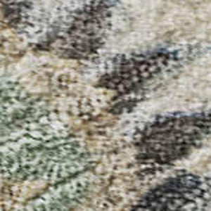 HomeRoots 5' X 8' Artichoke Green Floral Area Rug - Washable, UV Protected & Perfect for High-Traffic Spaces 686104