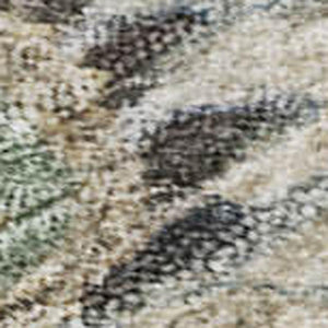 HomeRoots 8' X 10' Artichoke Green Floral Area Rug - Washable, Stain Resistant, Durable with UV Protection 686106