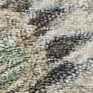 HomeRoots 10' X 14' Artichoke Green Floral Area Rug – Washable, UV Protected, Stylish & Family-Friendly Design! 686108