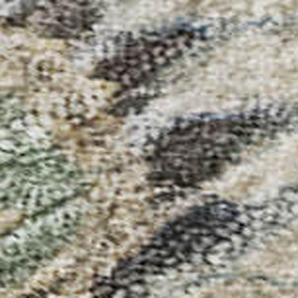 HomeRoots 10' X 14' Artichoke Green Floral Area Rug – Washable, UV Protected, Stylish & Family-Friendly Design! 686108
