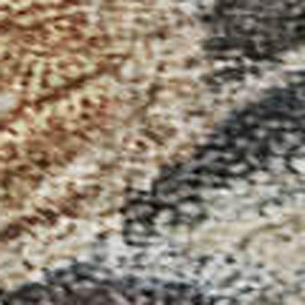 HomeRoots 5' X 8' Washable Floral Area Rug in Copper Beige & Denim Blue – Durable, UV Protected & Stylish 686110