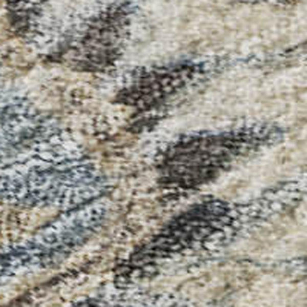 HomeRoots 5' X 8' Denim Blue, Beige & Copper Floral Area Rug - Washable, UV Protected & Stain Resistant Design 686116