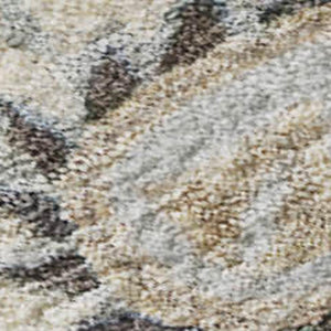 HomeRoots 8' X 10' Elegant Gray Floral Area Rug with Copper & Silver Accents - Washable, UV Protected, Stain-Resistant 686124