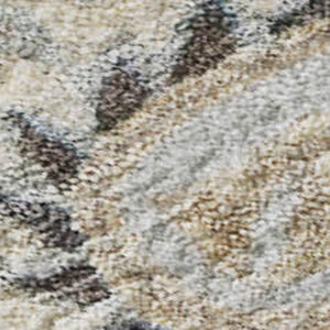 HomeRoots 9' X 12' Floral Washable Area Rug in Gray, Copper & Silver - Durable, UV-Protected & Stylish Design 686125