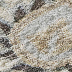 HomeRoots 10' Gray Copper & Silver Floral Washable Area Rug - UV Protection, Stain Resistant, Durable Design 686126