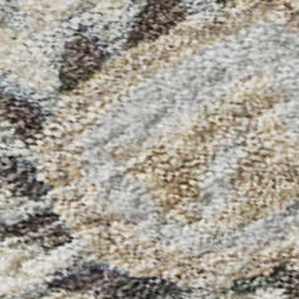 HomeRoots 10' Gray Copper & Silver Floral Washable Area Rug - UV Protection, Stain Resistant, Durable Design 686126