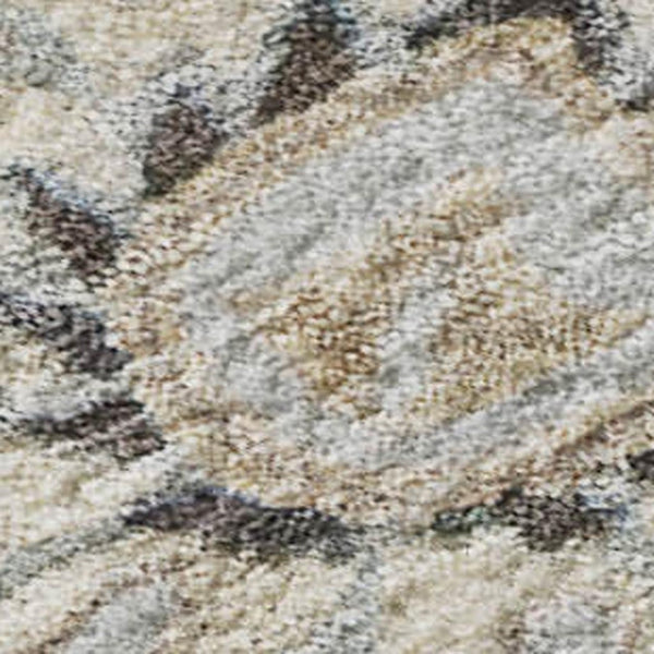 HomeRoots 10' Gray Copper & Silver Floral Washable Area Rug - UV Protection, Stain Resistant, Durable Design 686126
