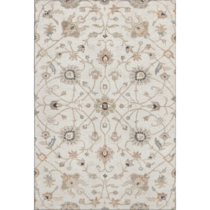 HomeRoots 5' X 8' Floral Ivory, Copper & Gray Area Rug - Washable, UV Protected, Stain Resistant for Homes 686128