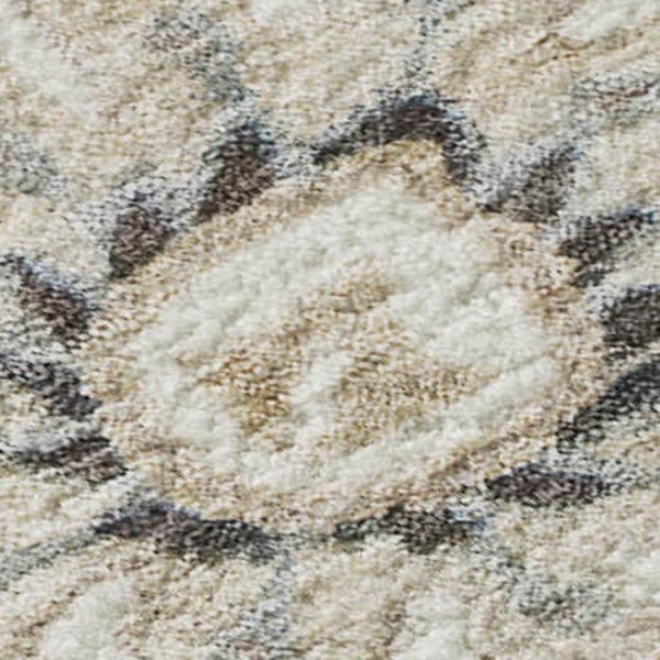 HomeRoots 5' X 8' Floral Ivory, Copper & Gray Area Rug - Washable, UV Protected, Stain Resistant for Homes 686128