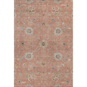 HomeRoots 10' X 14' Washable Floral Area Rug in Pink Denim, Blue & Silver - UV Protected, Stain-Resistant Comfort 686138