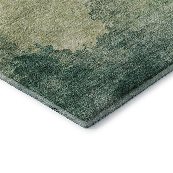 HomeRoots 8' X 10' Green and Beige Abstract Area Rug - Stylish, Washable, UV-Protected for Busy Homes 686142