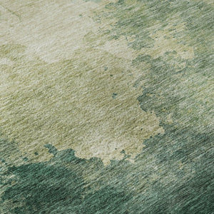 HomeRoots 8' X 10' Green and Beige Abstract Area Rug - Stylish, Washable, UV-Protected for Busy Homes 686142