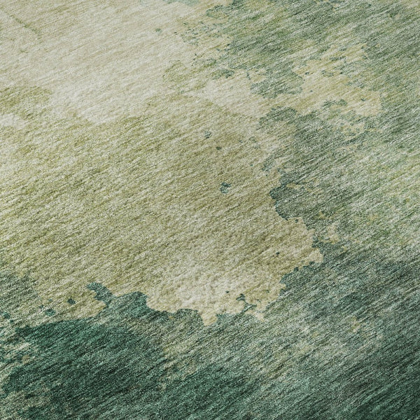 HomeRoots 8' X 10' Green and Beige Abstract Area Rug - Stylish, Washable, UV-Protected for Busy Homes 686142