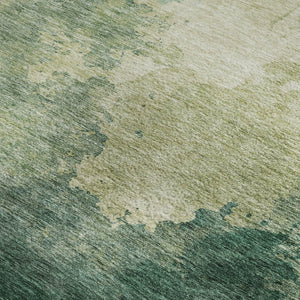 HomeRoots 8' X 10' Green and Beige Abstract Area Rug - Stylish, Washable, UV-Protected for Busy Homes 686142