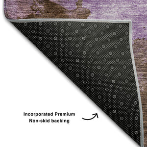 HomeRoots 8' X 10' Abstract Lavender & Mauve Washable Area Rug - Modern, Durable, UV Protected & Stylish! 686148