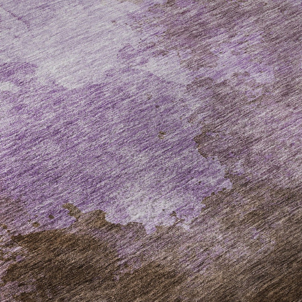 HomeRoots 8' X 10' Abstract Lavender & Mauve Washable Area Rug - Modern, Durable, UV Protected & Stylish! 686148