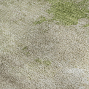 HomeRoots 9' X 12' Olive Green and Beige Abstract Washable Area Rug – Durable, Stylish, UV Protected Solution! 686155